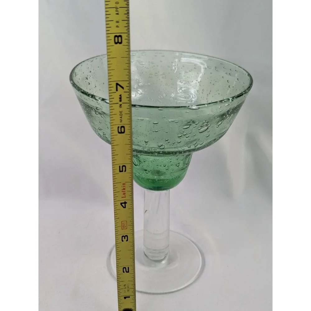 Green Glass‎ Bubbles Margarita Goblet